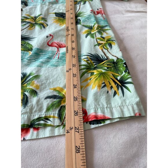 Pacific Legend Hawaiian Flamingo & Palm Print Shirt Size M Cotton - Picture 4 of 8